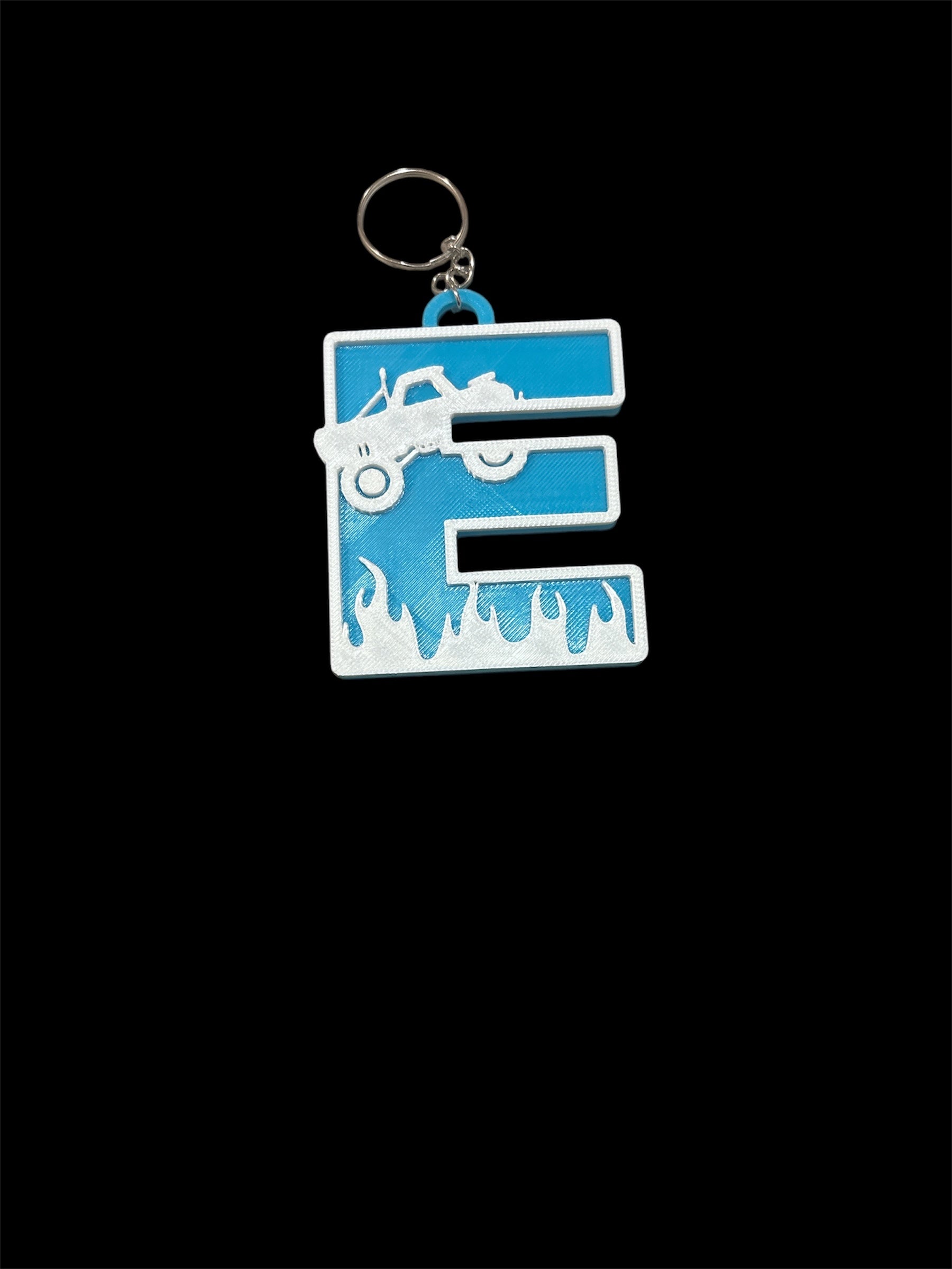 Monster Truck Letter Keyring